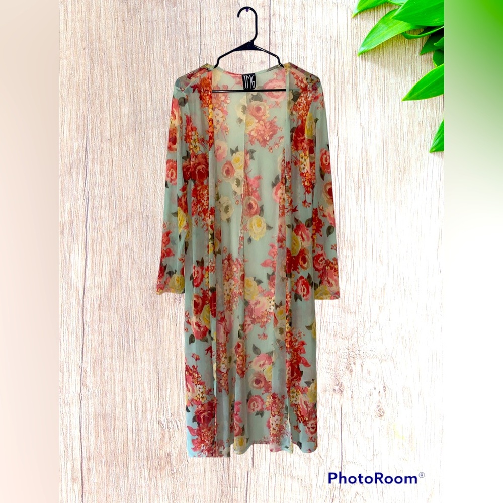 Sheer Floral Duster